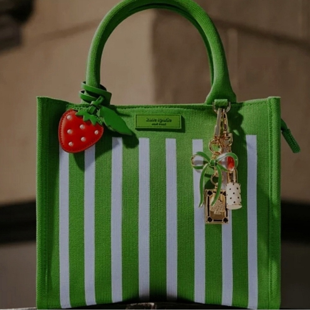 ♠️ NWT! Kate Spade New York x Target Stripe Knit Crossbody Bag - Green/Blue - Picture 2 of 5